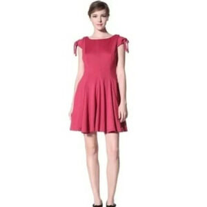 Eva Franco Size 10 Cap Sleeve Fuchsia Gilda Dress with Flared Skirt NEW!